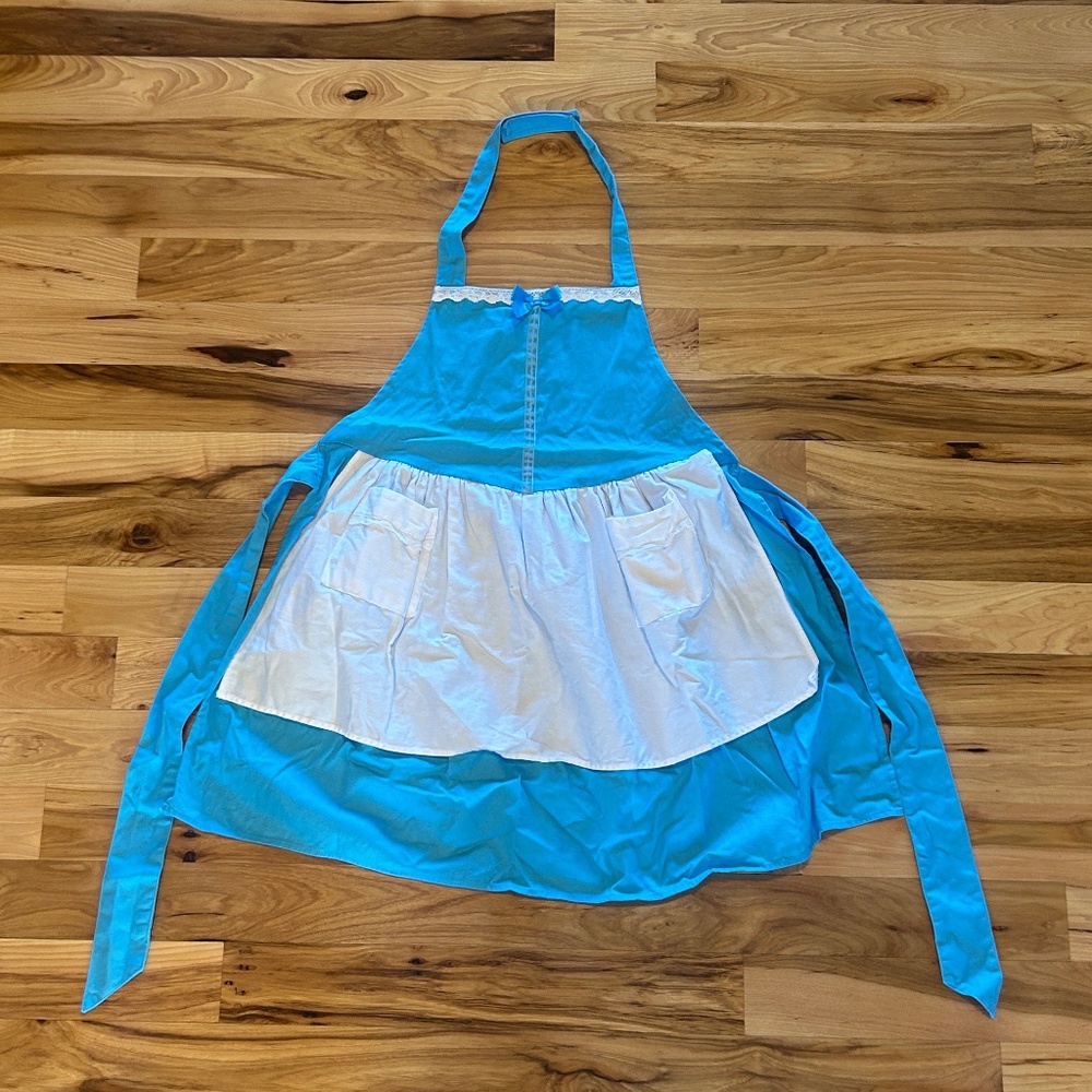 Disney Store Beauty and the Beast Adult Blue and White Apron LN